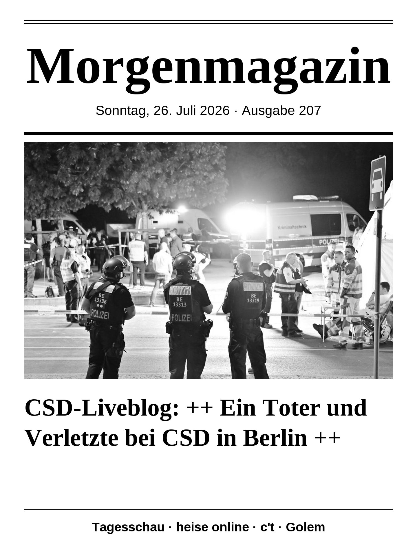 Morgenmagazin 26.07.2026