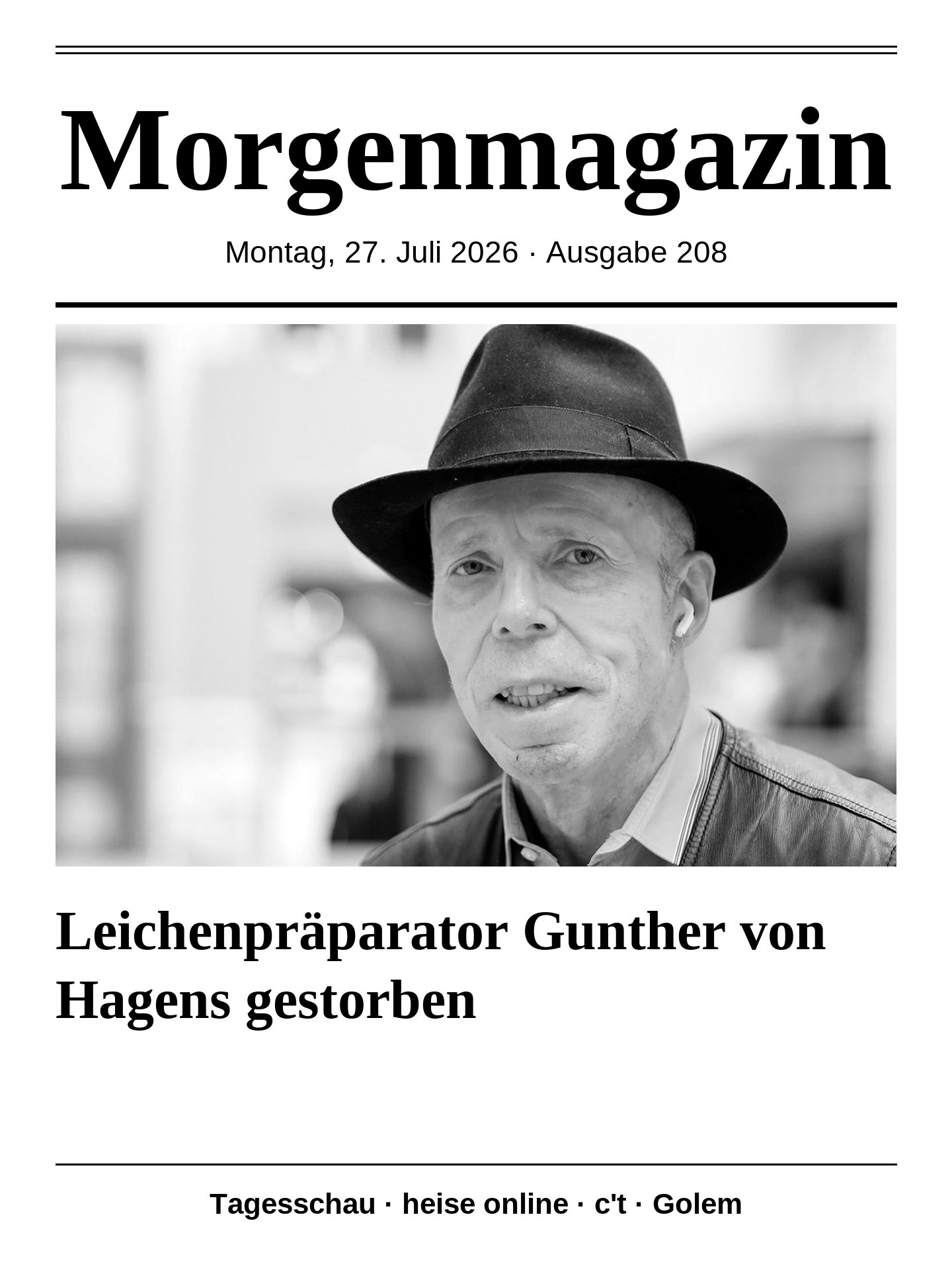 Morgenmagazin 27.07.2026
