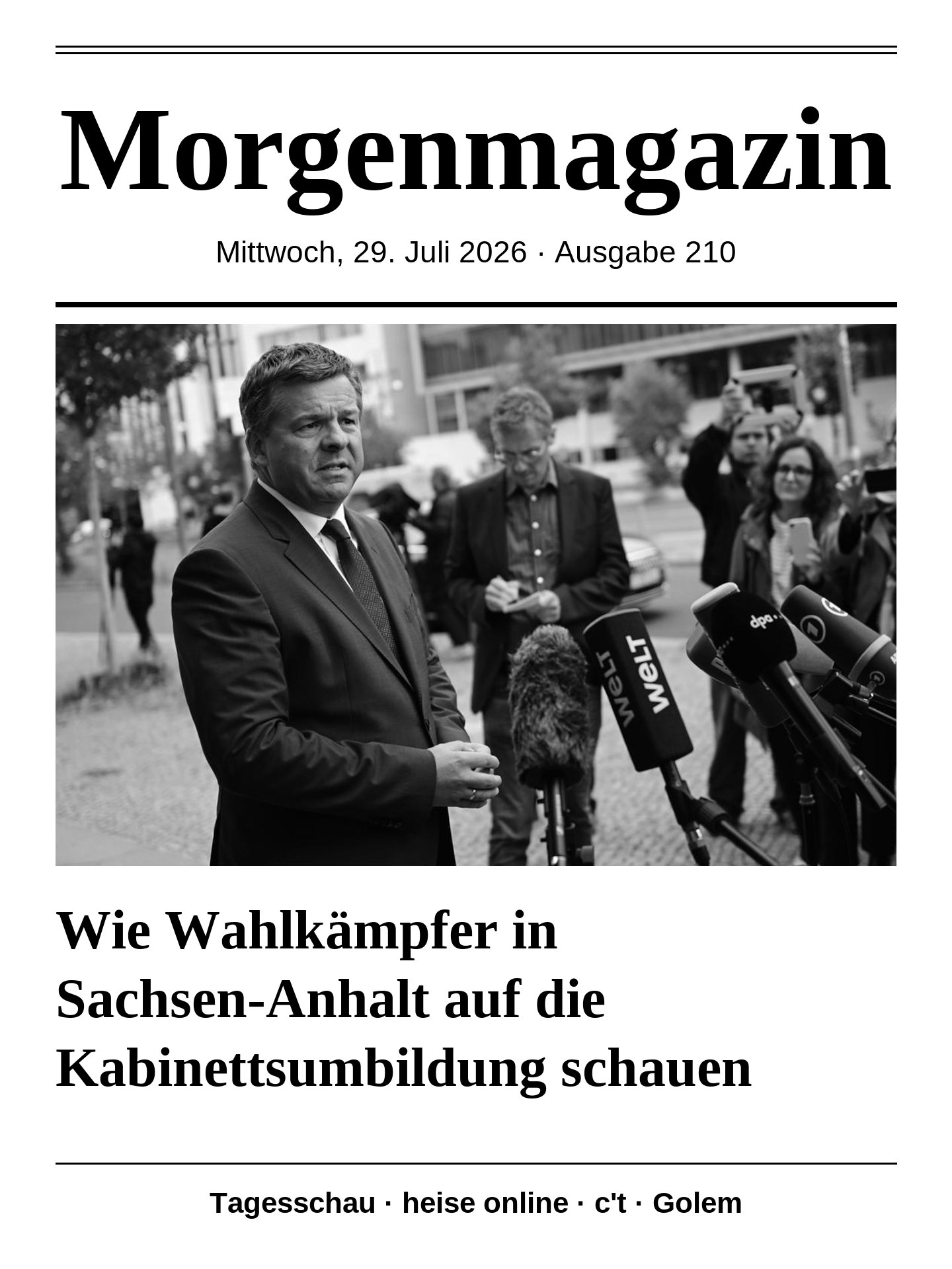 Morgenmagazin 29.07.2026