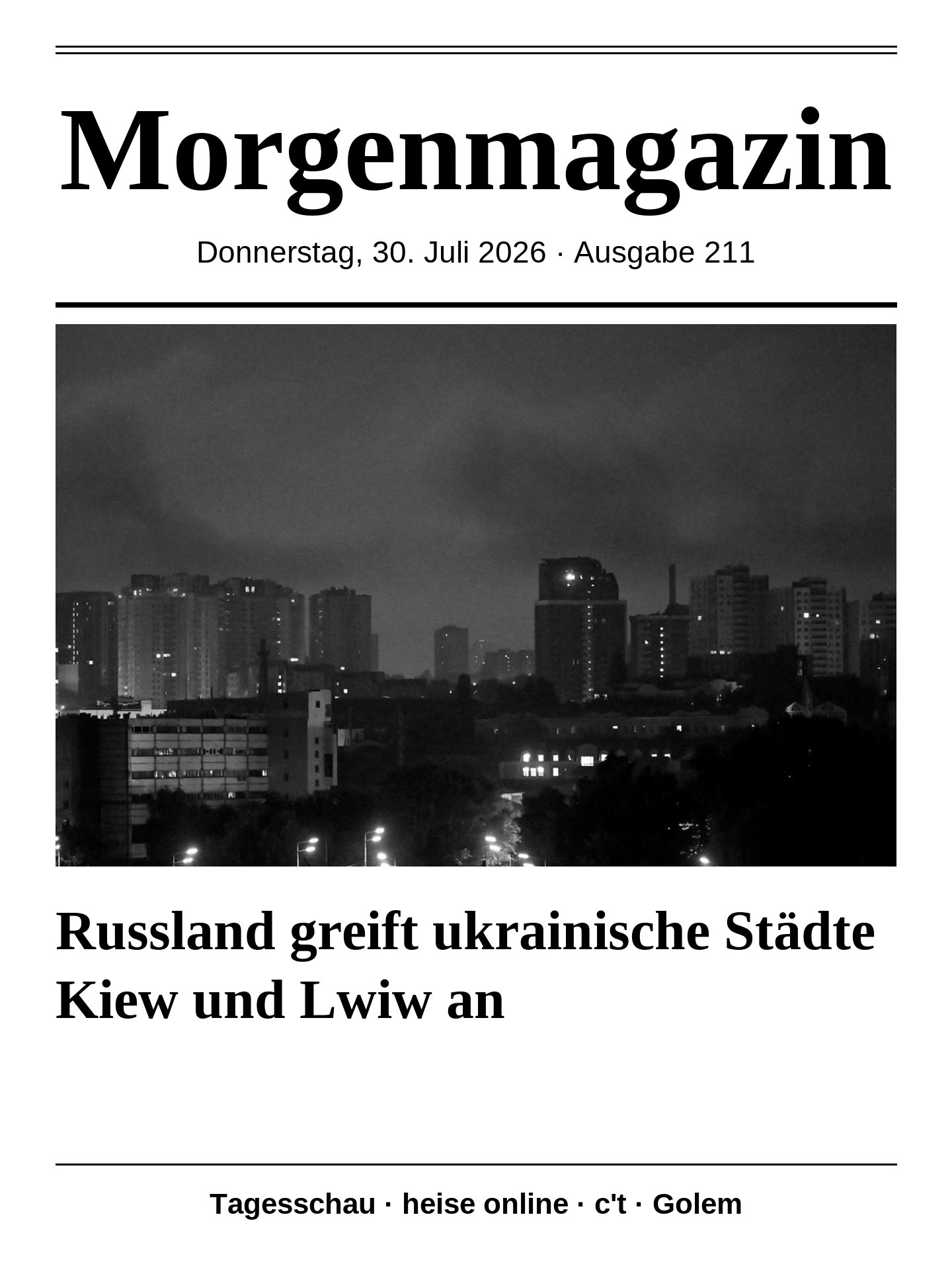 Morgenmagazin 30.07.2026